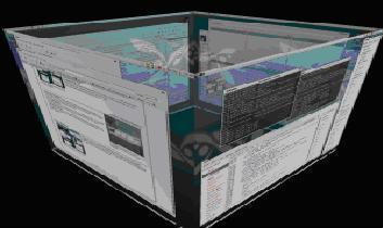 desktop cube with all open windows