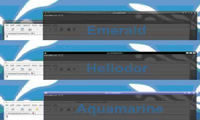 merald, Heliodor and Aquamarine themes in Linux Beryl