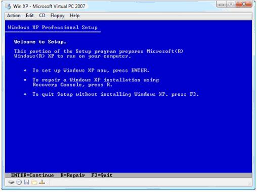 Win XP - Microsoft Virtual PC 2007